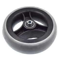 Greentyre Roue Pleine 150x33 Mm - Bandage Gris - Jante Noire - Pour Axe 8 Mm -Pas Cher Cyclo Forte Magasin roue pleine 150x33 mm bandage gris jante noire pour axe 8 mm 2