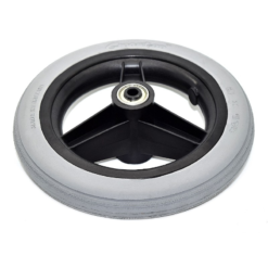 Greentyre Roue Pleine 150x33 Mm - Bandage Gris - Jante Noire - Pour Axe 8 Mm -Pas Cher Cyclo Forte Magasin roue pleine 150x33 mm bandage gris jante noire pour axe 8 mm 3