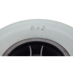 Greentyre Roue Pleine 200 X 50 - Bandage Gris - Jante Noire - Pour Axe 8 Mm -Pas Cher Cyclo Forte Magasin roue pleine 200 x 50 bandage gris jante noire pour axe 8 mm 2