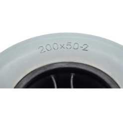 Greentyre Roue Pleine 200 X 50 - Bandage Gris - Jante Noire - Pour Axe 8 Mm -Pas Cher Cyclo Forte Magasin roue pleine 200 x 50 bandage gris jante noire pour axe 8 mm 3