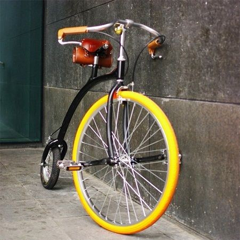 Vélo Original Vélo Vintage à Grande Roue + Selle Et Sacoche En Cuir Brun BROOKS 6 Vélo Original Vélo Vintage à Grande Roue + Selle Et Sacoche En Cuir Brun BROOKS – Image 4