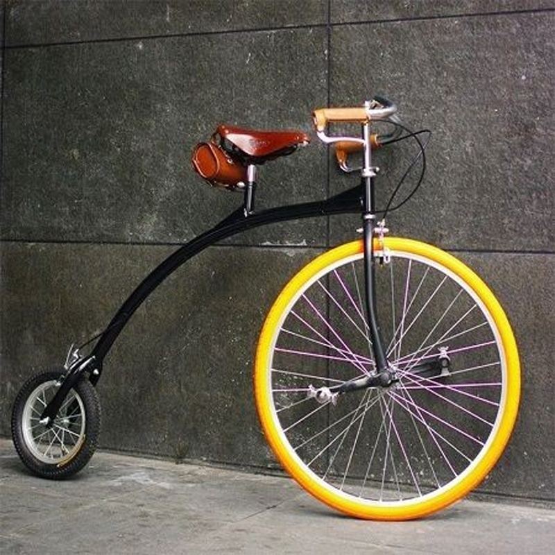 Vélo Original Vélo Vintage à Grande Roue + Selle Et Sacoche En Cuir Brun BROOKS 7 Vélo Original Vélo Vintage à Grande Roue + Selle Et Sacoche En Cuir Brun BROOKS – Image 5